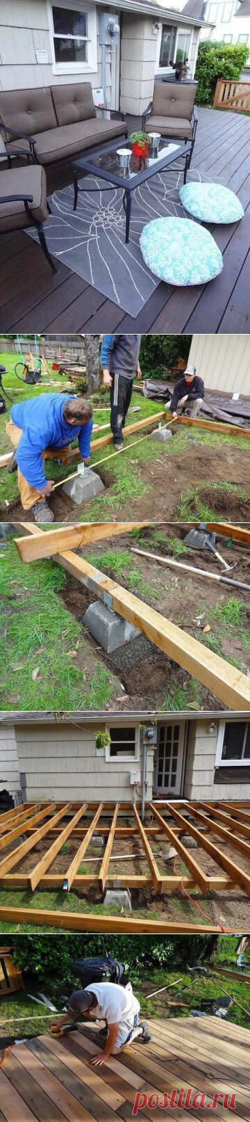 Как создать деревянную террасу возле дома...
