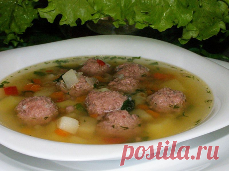 Суп картофельный с мясными фрикадельками | Poleznoy-edu.net-Полезная еда
