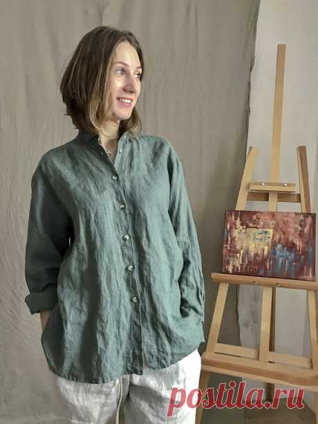 LINEN BLOUSE linen clothing loose linen top oversized linen