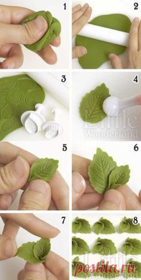 Cómo hacer hojas de menta con pasta de modelar mexicana