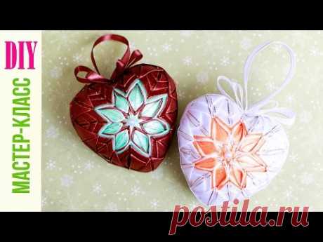 Как сделать ЕЛОЧНЫЕ ИГРУШКИ из лент / DIY NataliDoma