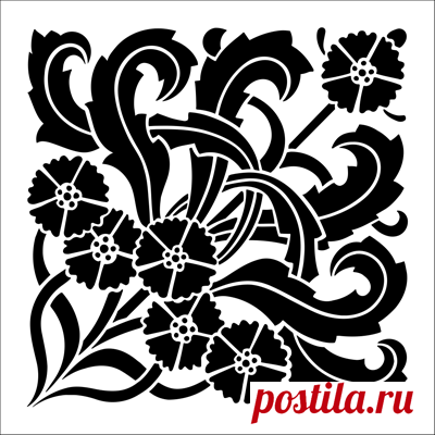 Tile No 7 stencil | Buy Stencil Library stencils online | Stencil design code DE94-L