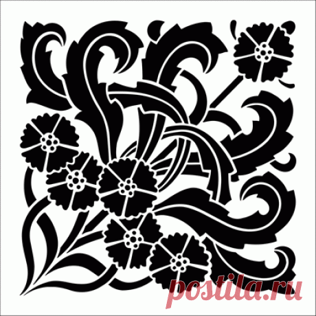 Tile No 7 stencil | Buy Stencil Library stencils online | Stencil design code DE94-L