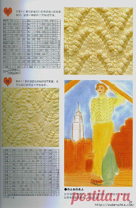 "Узоры - для вязания спицами". Японский журнал по вязанию..