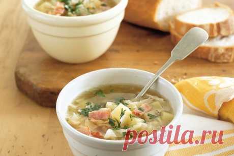 Cabbage, bacon and potato soup