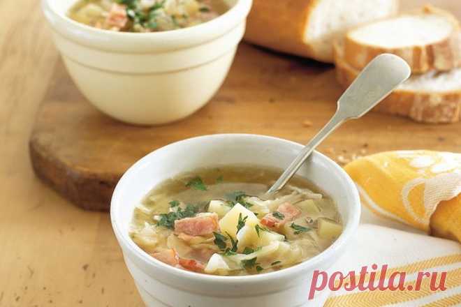 Cabbage, bacon and potato soup