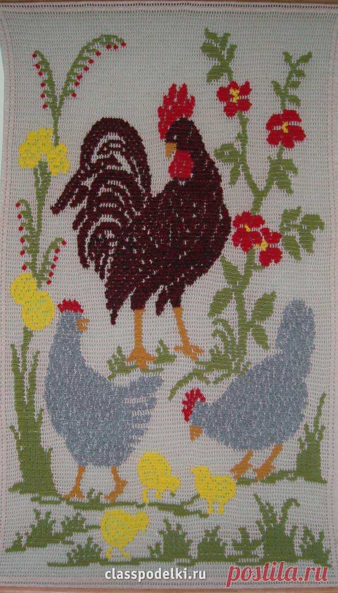 Панно «Куриная семейка» из пряжи. - Поделки Лета - Поделки к праздникам - Каталог статей - Классные поделки