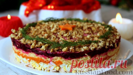 Рецепт: Салат "Генерал" с копчёной курицей на RussianFood.com