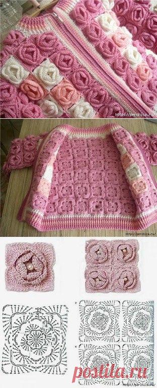 Кофточка на девочку (Вязание крючком) | Журнал Вдохновение Рукодельницы