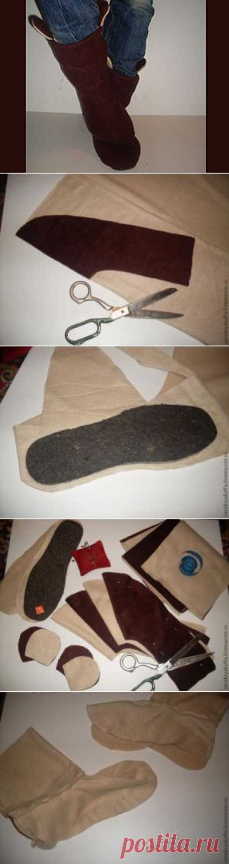 Домашние сапожки на войлочной подошве - Ярмарка Мастеров - ручная работа, handmade