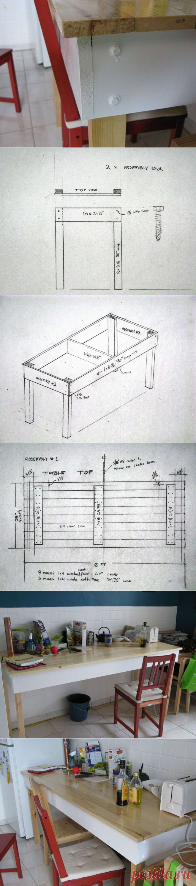 Простой кухонный стол своими руками