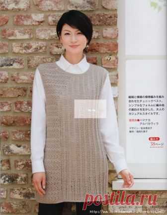 ТУНИКА С АСИММЕТРИЧНЫМ РАСПОЛОЖЕНИЕМ УЗОРОВ. КРЮЧОК.