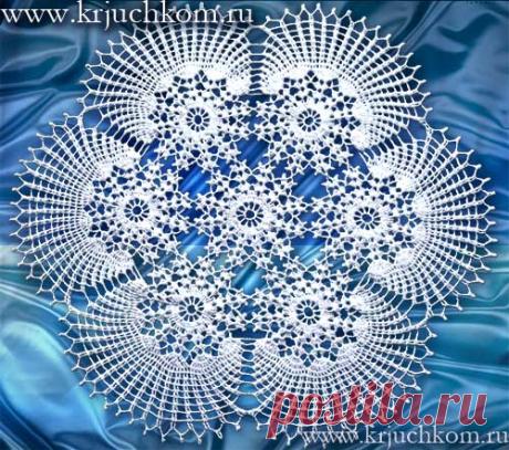 Схема вязание крючком салфетки из мотивов