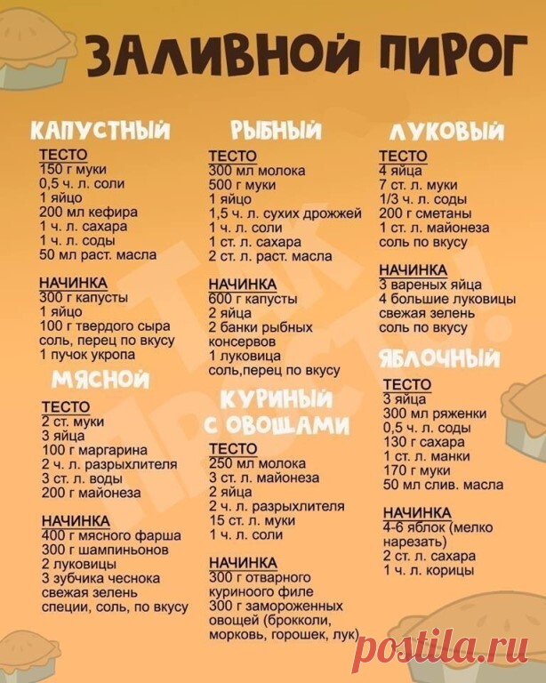 Заливные пироги. На заметку!