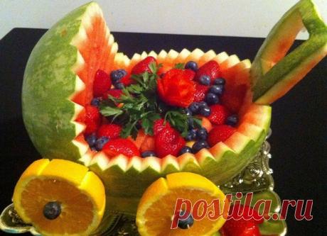 Как оформить фруктовый стол: карвинг из фруктов, фруктовая нарезка на праздничный стол - фото идеи