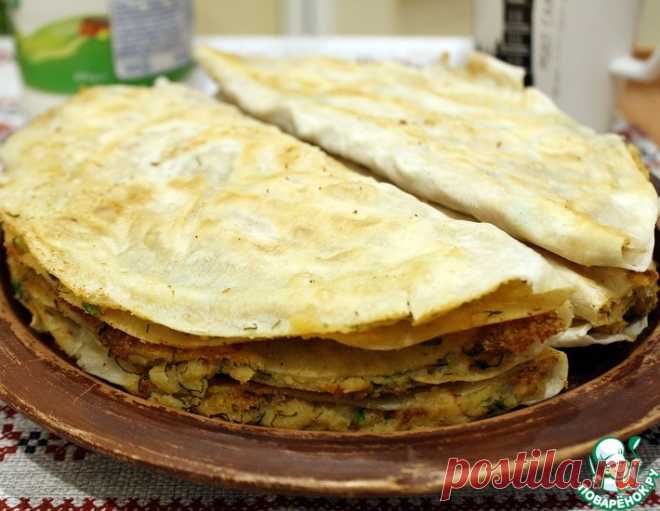 Ленивый кыстыбый в лаваше – кулинарный рецепт