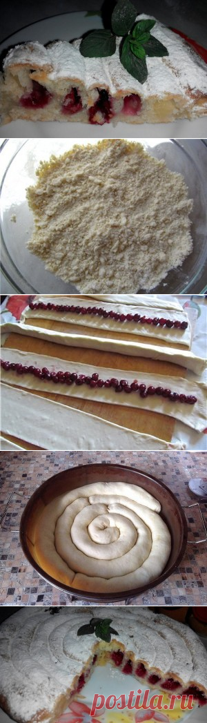 Кольцевой пирог с вишенками | ProMyFood