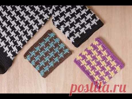 Tunisian Crochet Houndstooth Pattern for Houdstooth Coat