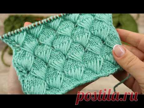 Очарование вытянутых петель - узор спицами  🔮 New knitting pattern