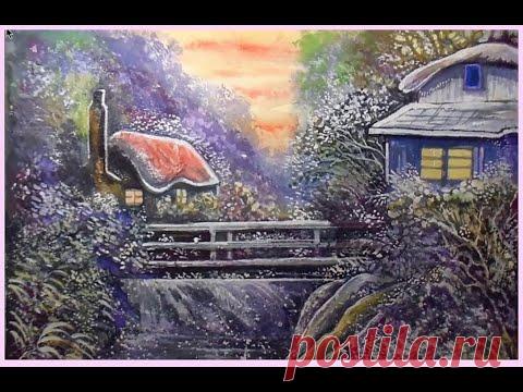 Сказочные домики. Как рисовать акварелью пейзаж по мотивам Джим Митчелл