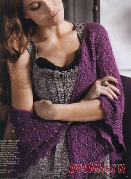 Вязание шали Lace Shawl
