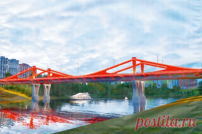 Устанавливая соединение. Новый мост возведут в створе улицы Мясищева. Протяжённость моста через Москву-реку составит 231 метр. Он соединит Западный и Северо-Западный округа Москвы (через Филёвский Парк и Хорошёво-Мнёвники) и заметно улучшит транспортную связность столицы.