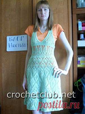 Вязаный крючком сарафан - Вязание Крючком. Блог Настика