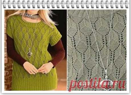 Безрукавка спицами на широкой резинке | Размеры с 42-го по 56-й Безрукавка с широкой резинкой для полных дам. Модель связана из мягкой мериносовой шерсти.