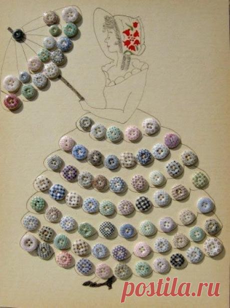 Идеи поделок из ненужных пуговиц.