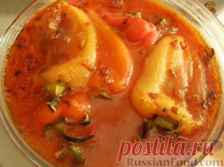 Рецепт: Перец печеный с подливой на RussianFood.com
