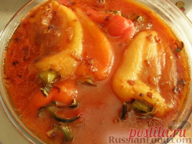 Рецепт: Перец печеный с подливой на RussianFood.com