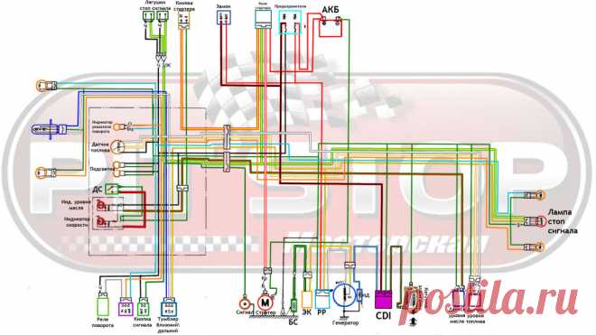 Как устроена проводка Honda Dio 34(35)Мастерская Pit_Stop | Мастерская Pit_Stop