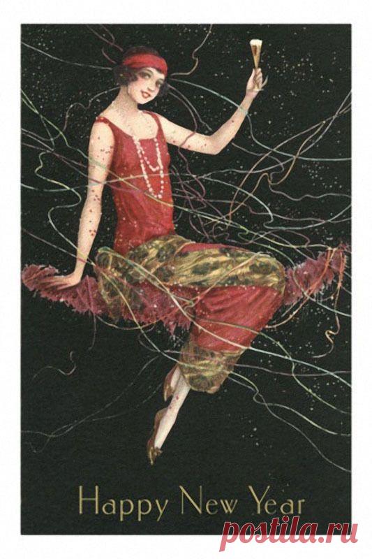 Подборка старинных зарубежных новогодних открыток. С Новым Годом!!! - Позитив из Города Солнца