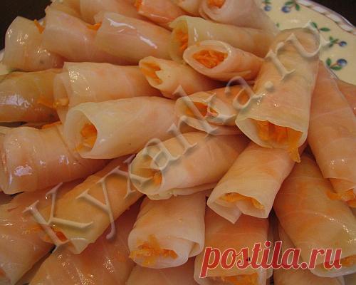 Рулетики из маринованной капусты с морковью – Kyxarka.ru