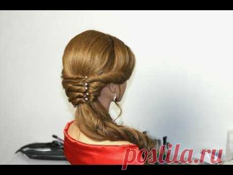 Easy romantic hairstyles for long hair. Легкая романтическая прическа для длинных волос. - YouTube