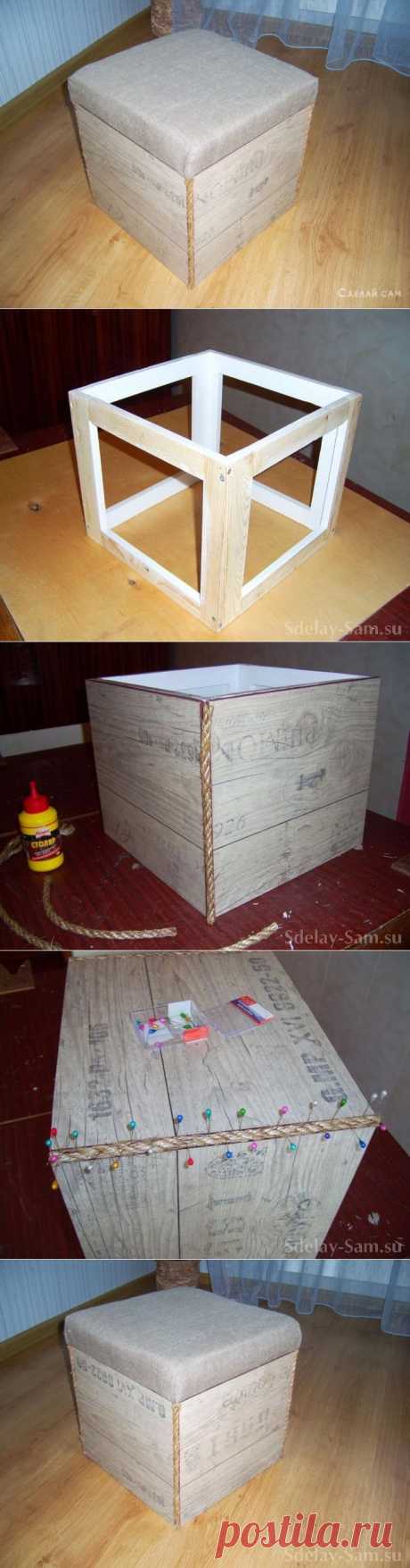 Пуфик из ламинатной доски