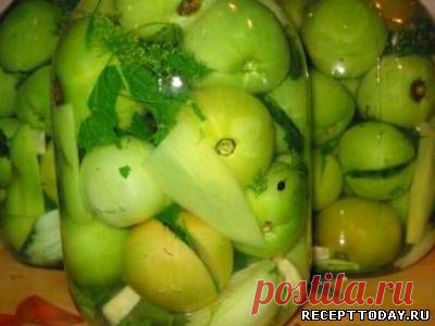 Рецепт: Маринованные помидоры зеленые