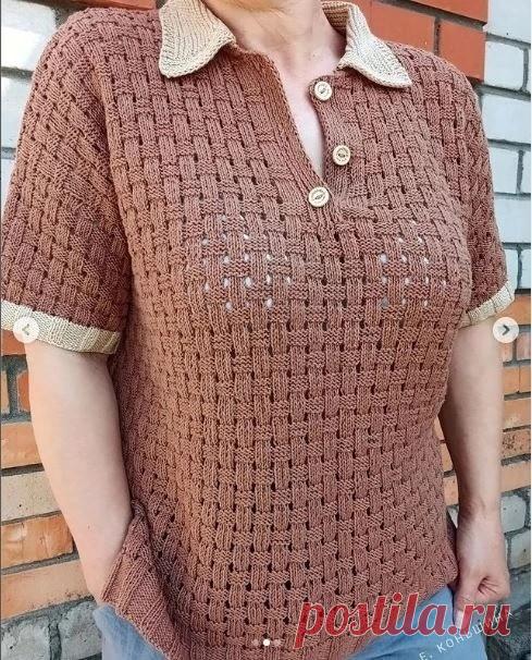 Футболка - поло узором 