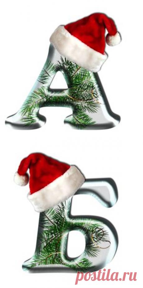 Красивые НОВОГОДНИЕ шрифты на прозрачном фоне..