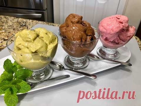 За 1 минуту Супер- МОРОЖЕНОЕ без сахара, сливок и молока. Сразу три разных вкуса.