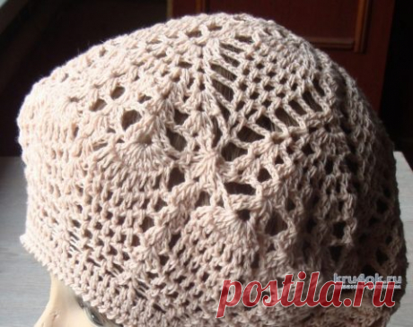 Берет летний крючком. Работа Анны Черновой