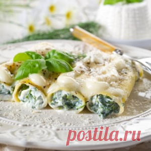 Каннеллони с творогом и шпинатом - МирТесен