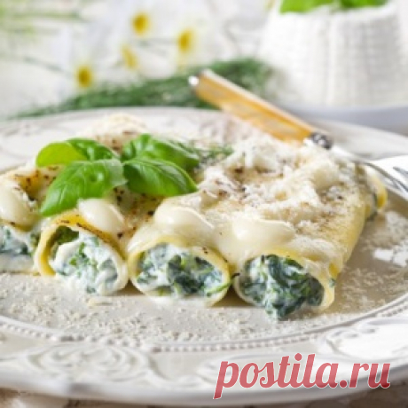 Каннеллони с творогом и шпинатом - МирТесен