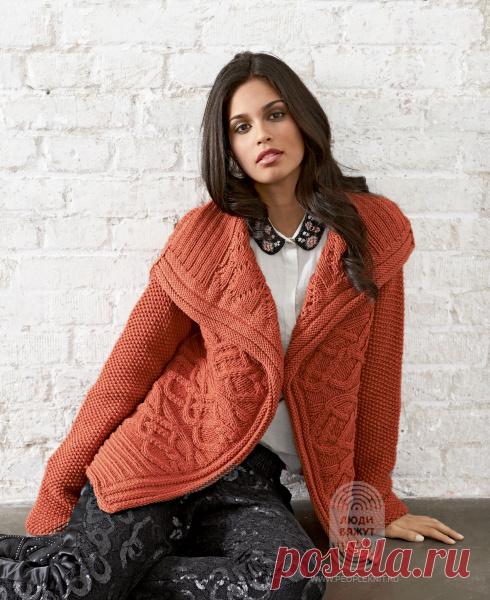 Жакет с косами и жемчужным узором: схема вязания, подробная инструкция, описание на сайте «Люди вяжут»