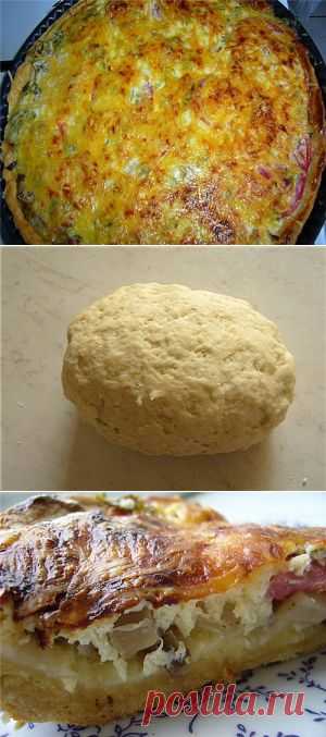 Пирог заливной с грибами