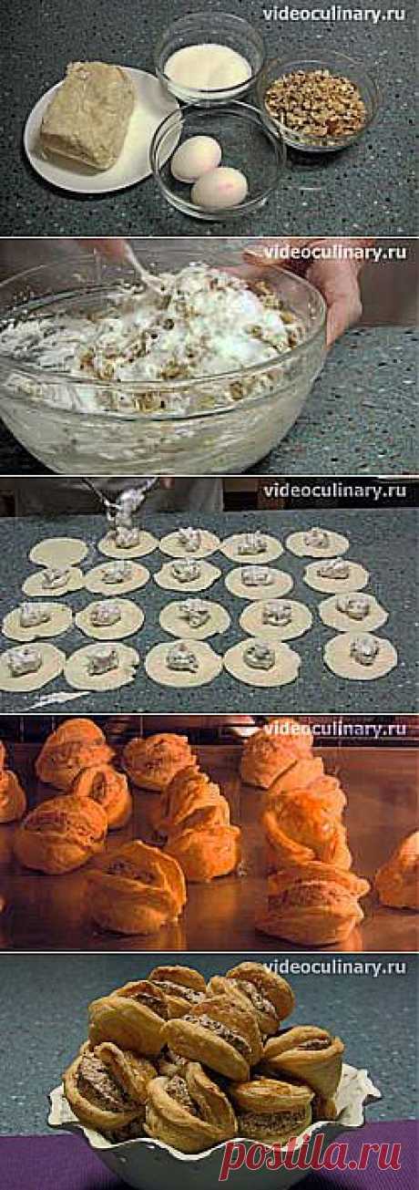 Печенье Поцелуйчики из слоёного теста - Видеокулинария.рф - видео-рецепты Бабушки Эммы