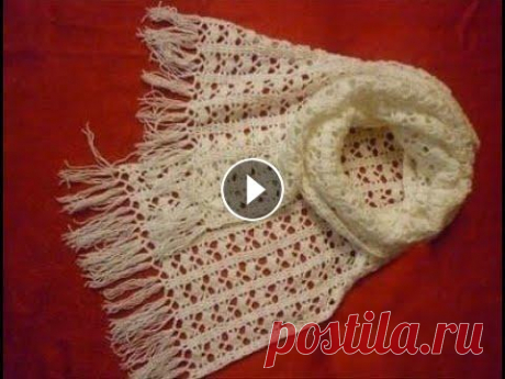 Ажурный узор крючком для шарфа или палантина Ажурный узор крючком для шарфа или палантина...