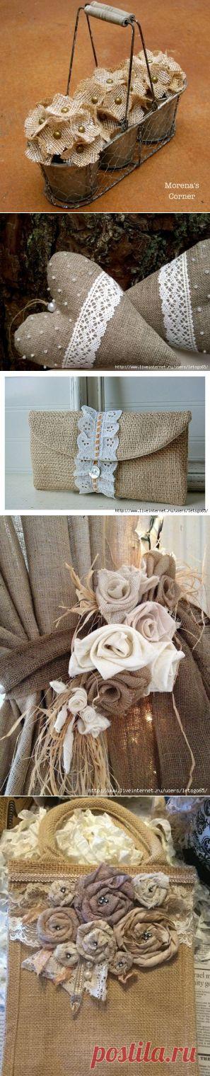 МЕШКОВИНА, ЛЁН, ХОЛСТИНА. ОЧЕНЬ МНОГО ИДЕЙ!!!