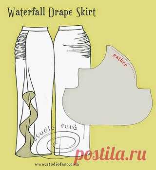 Юбка с драпировкой