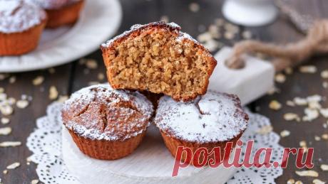 Творожные кексики на завтрак или к чаю. 🥮 Вместо муки используем овсяные хлопья. | Рецепты с фото и видео - только лучшее от Аймкук | Дзен